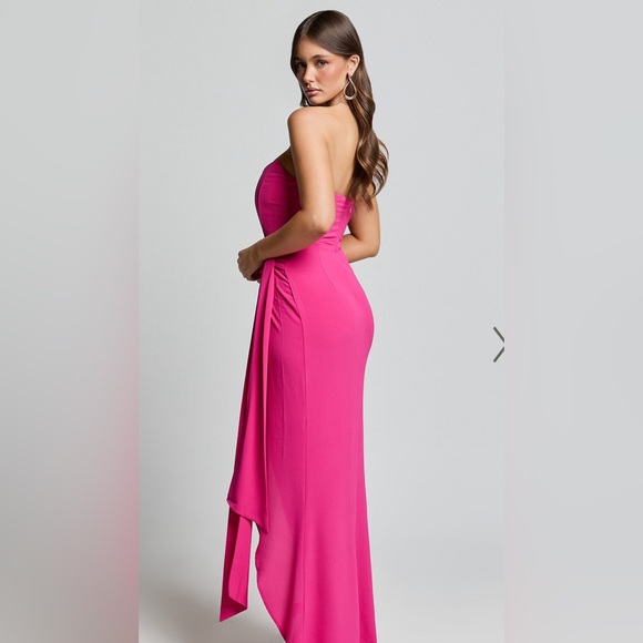 ABIGAIL MAXI DRESS - BODICE TIE DRESS IN MULBERRY - Picture 3 of 4